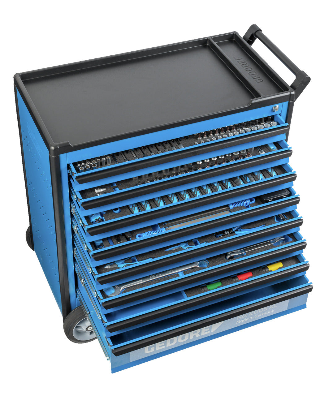 GEDORE 2005 XL-S-466 - Carro de taller 2005 XL de 8 cajones con surtido de 466 herramientas