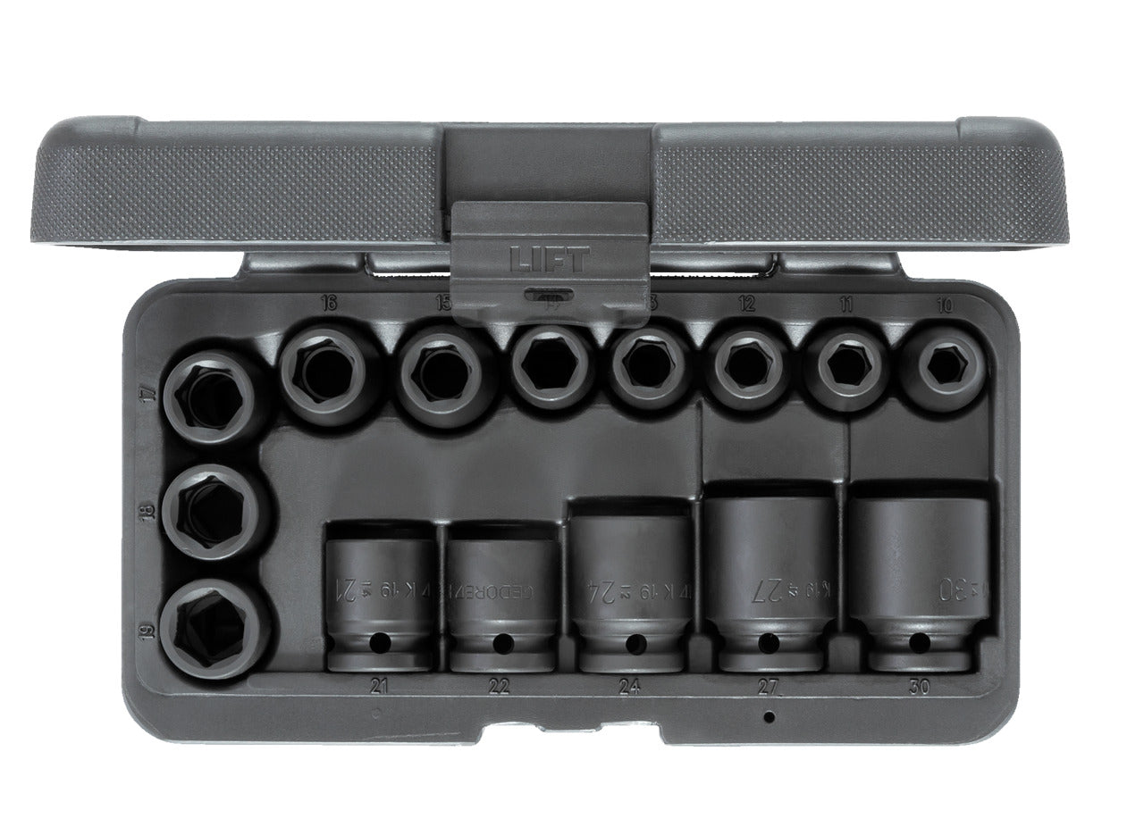 GEDORE K 19-015 - Juego de Vasos de Impacto de 1/2". 15 pzas