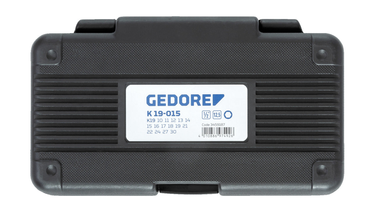 GEDORE K 19-015 - Juego de Vasos de Impacto de 1/2". 15 pzas
