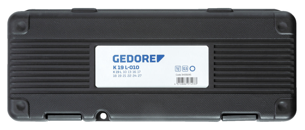 GEDORE K 19 L-010 - Juego de Vasos de Impacto de 1/2" largos. 10 pzas