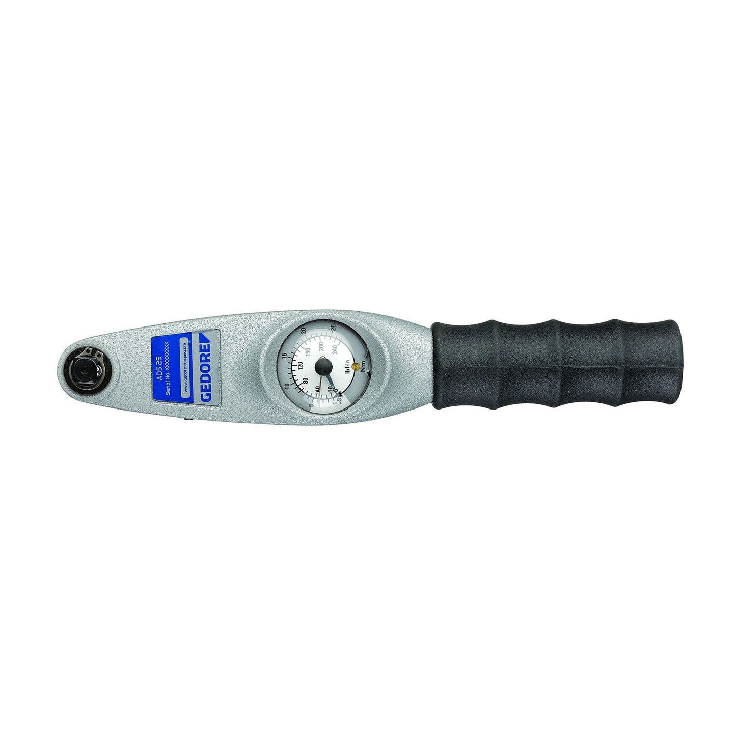 GEDORE ADS 12 DS - Clé dynamométrique à cadran avec carré d'entraînement 1/4", plage : 2,4-12 Nm