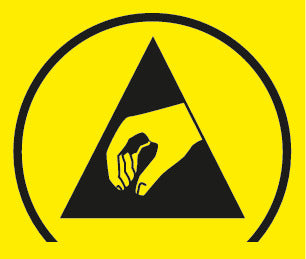 Pictograma de protección ESD para zonas EPA con electrónica sensible