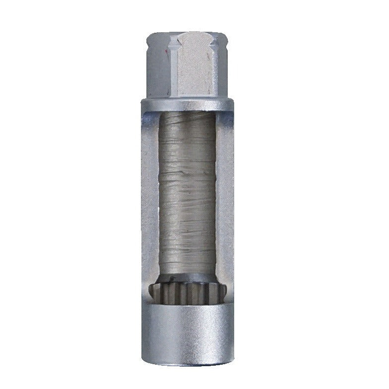 KL-0056-1117 - Inserto de llave de tubo, abierto SW17: Corte transversal de vaso hexagonal con muelle interno metálico
