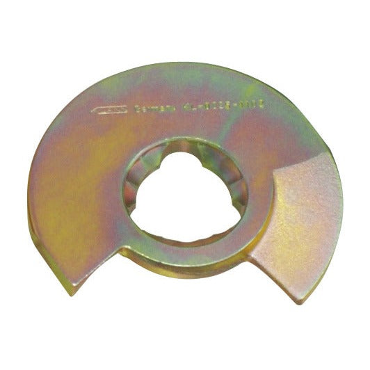 KL-0025-1102 - Tamaño de la placa de presión. 1 con perfil ondulado: Disco metálico dorado con orificio central estriado