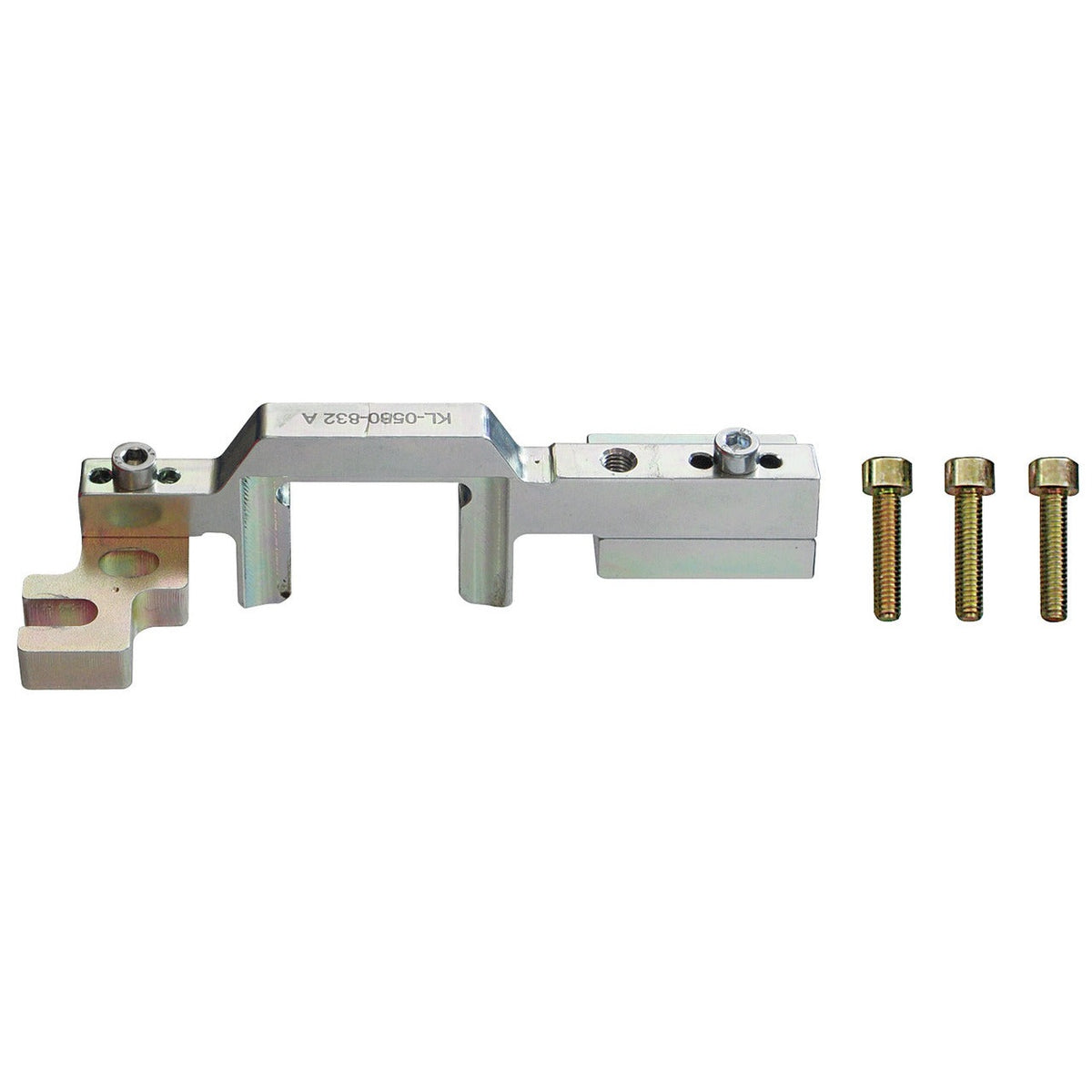 KL-0580-832 A - Herramienta de bloqueo NW para salida: Utillaje metálico mecanizado con tres tornillos hexagonales sueltos