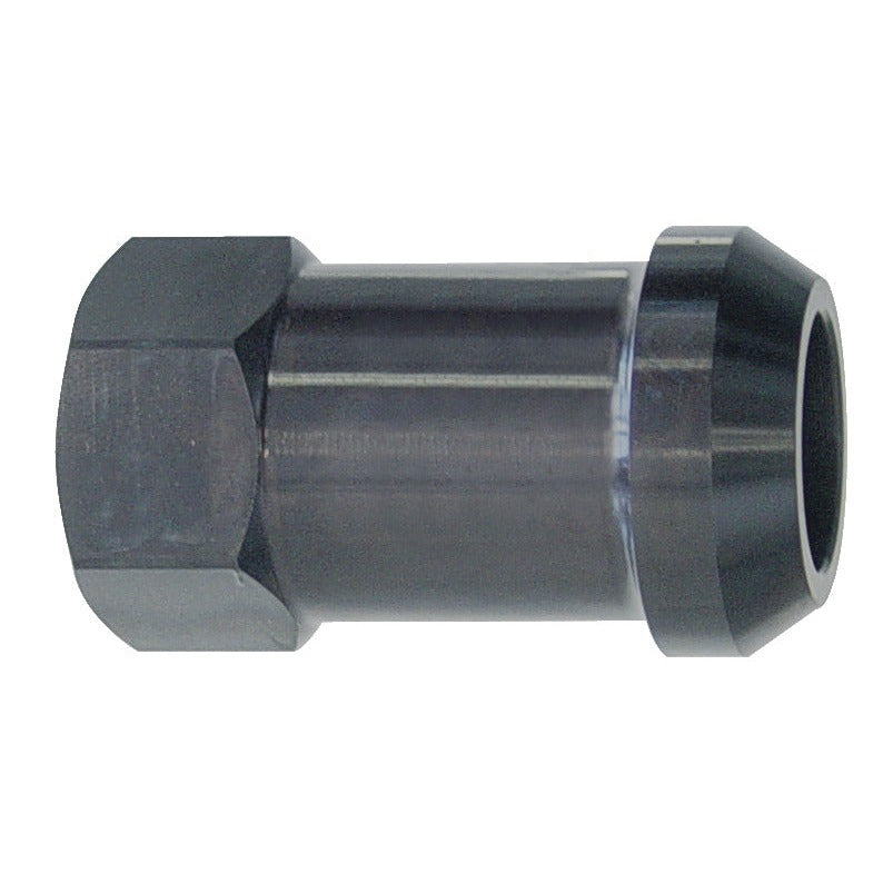KL-0040-2812-2 - Tuerca de apriete Ø42, M24: Pieza metálica cilíndrica con extremos hexagonales de distinto diámetro