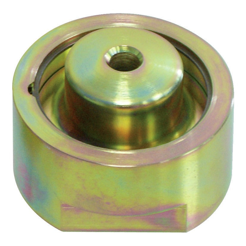 KL-1280-2372 - Herramienta de impacto Ø57,5: Pieza metálica cilíndrica con acabado dorado y orificio central roscado