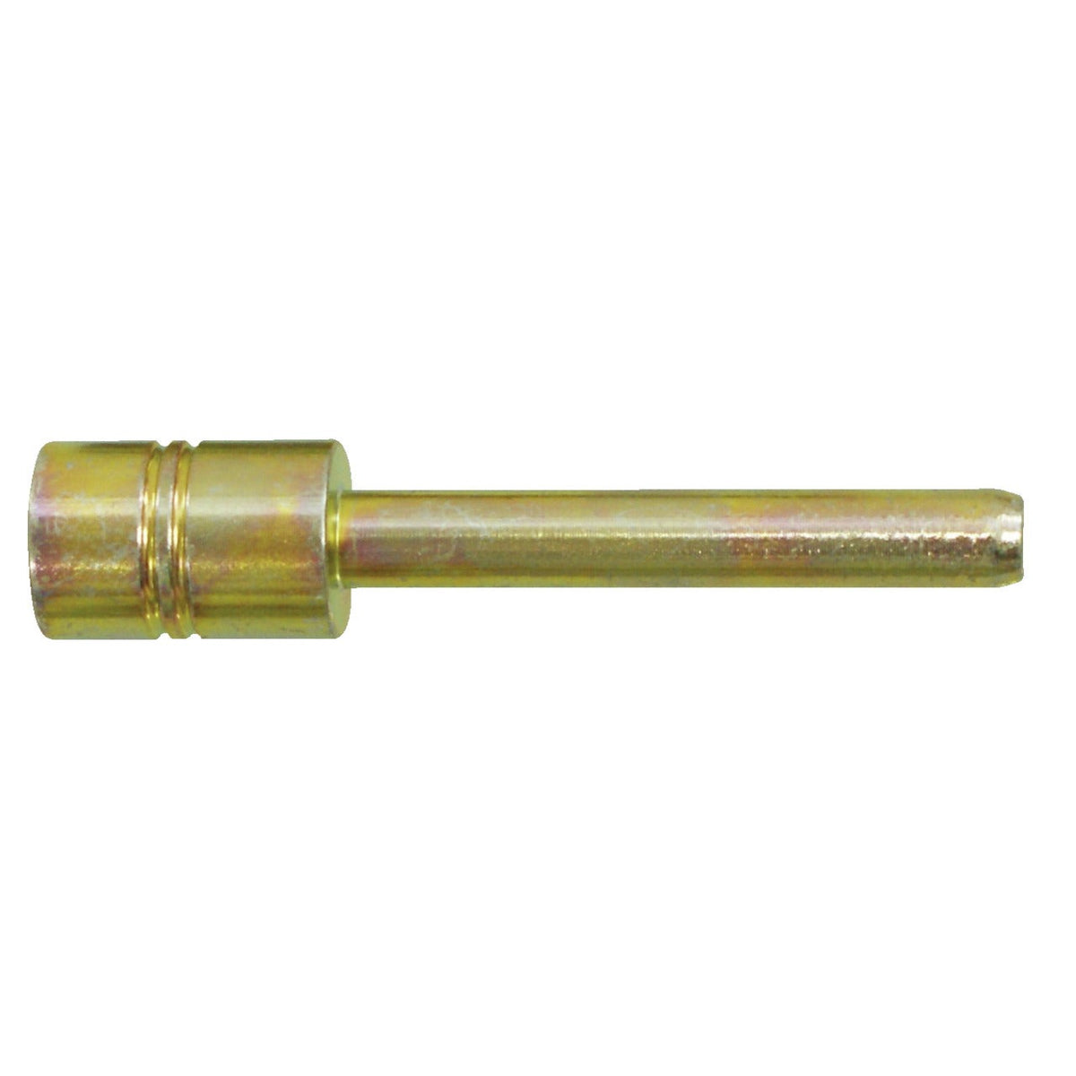 KL-0250-4014 - Imprimir sello 2: Vástago metálico dorado con extremo ranurado y cuerpo cilíndrico acanalado