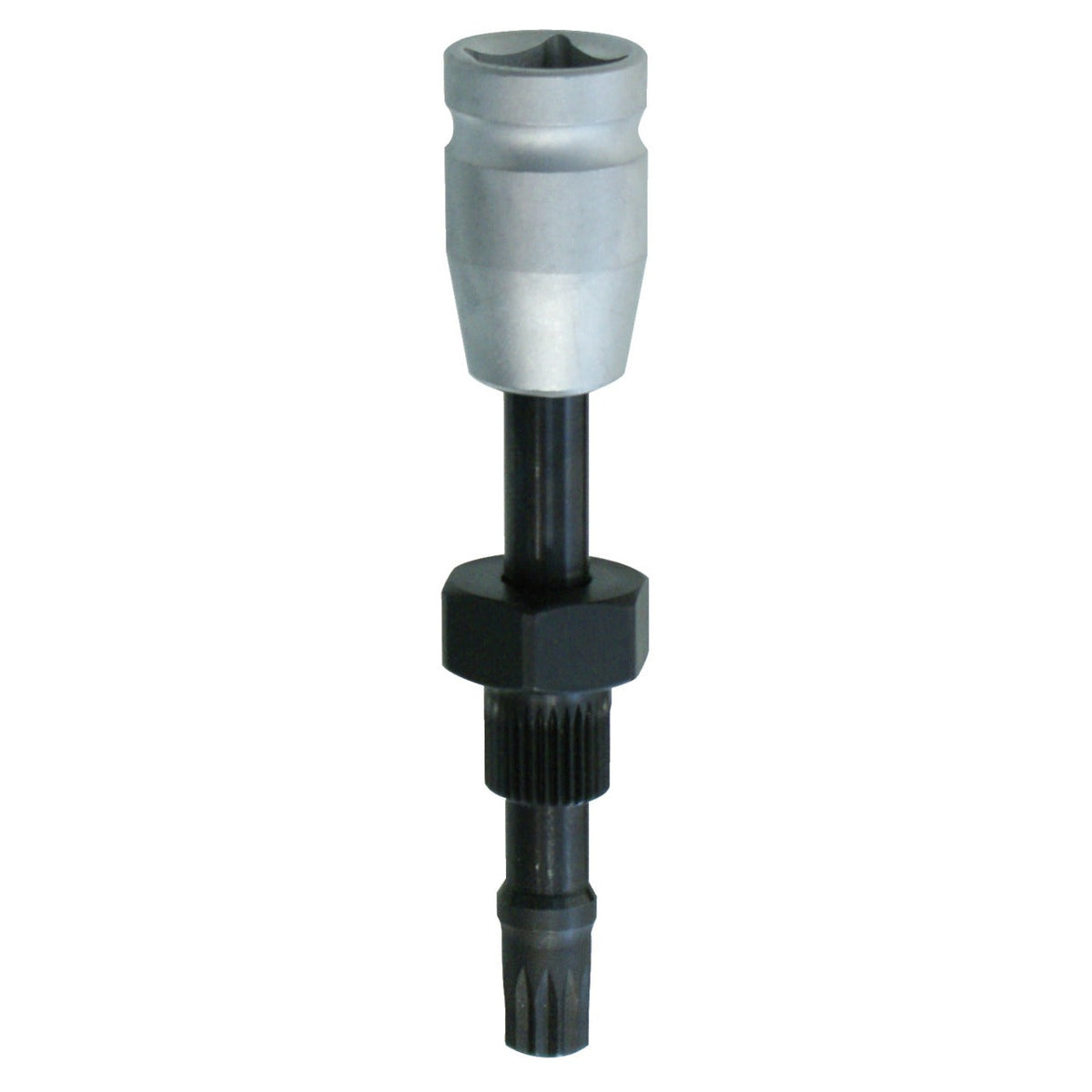 KL-0284-41 - Llave combinada del alternador XZN-M10: Vaso cromado con vástago hexagonal y extremo estriado tipo espiga