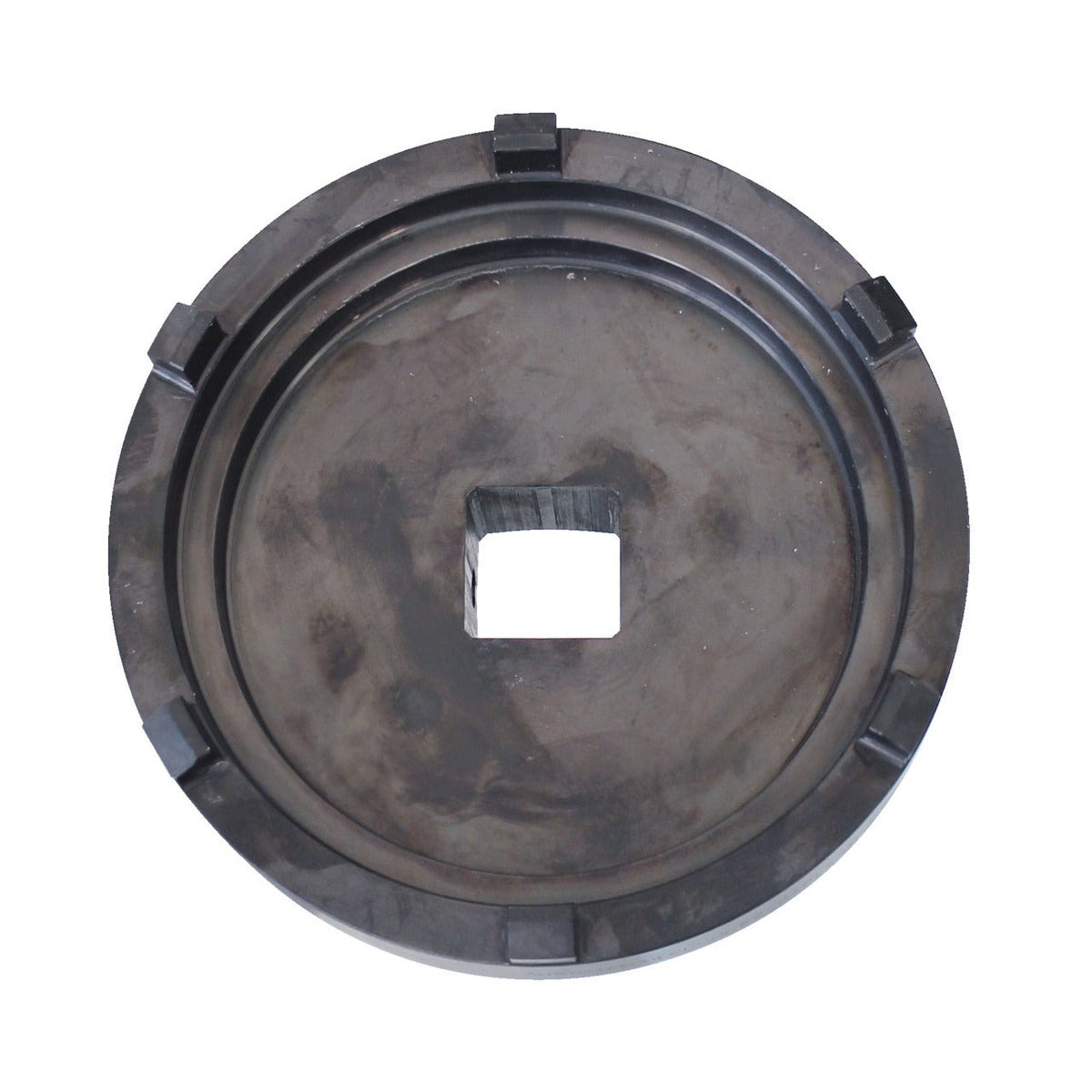 KL-1020-4201 - llave de espiga: Disco metálico circular con muescas laterales y cuadradillo hembra central