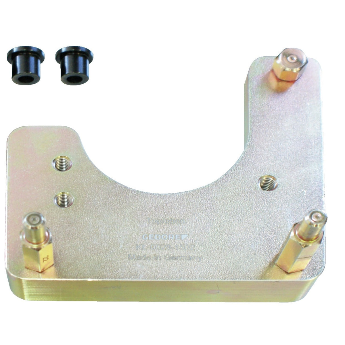 KL-0029-151 - Tamaño de la placa de soporte. 5 con pernos: Placa de soporte metálica en forma de U con pernos roscados