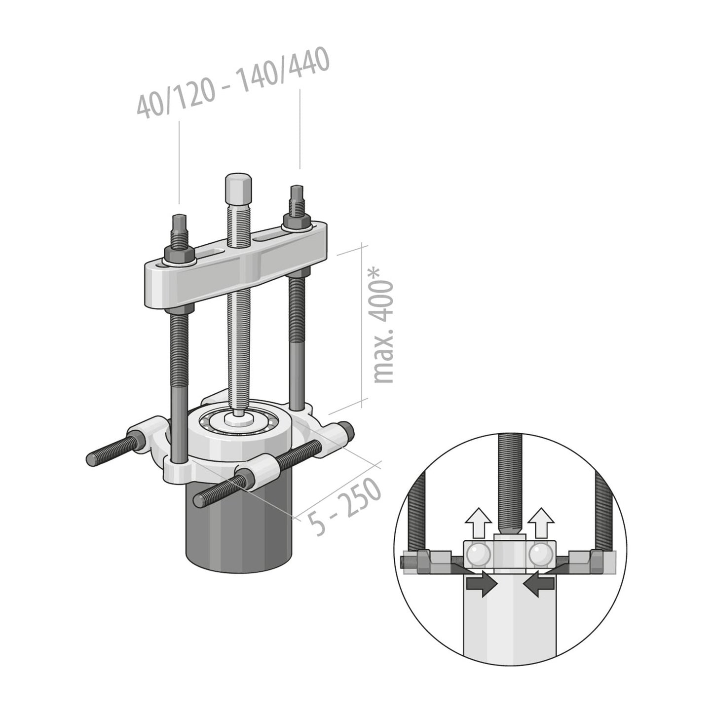 GEDORE 1.38/0 - Utensilio extractor 40-120 mm (8017550)