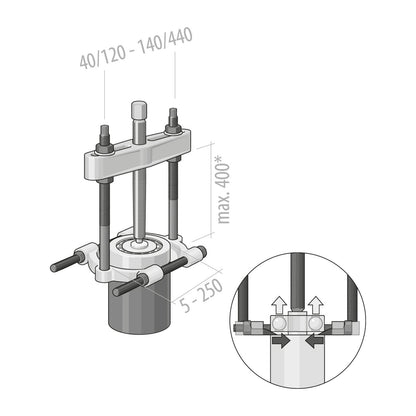 GEDORE 1.38/4 - Utensilio extractor 125-380 mm (8018010)