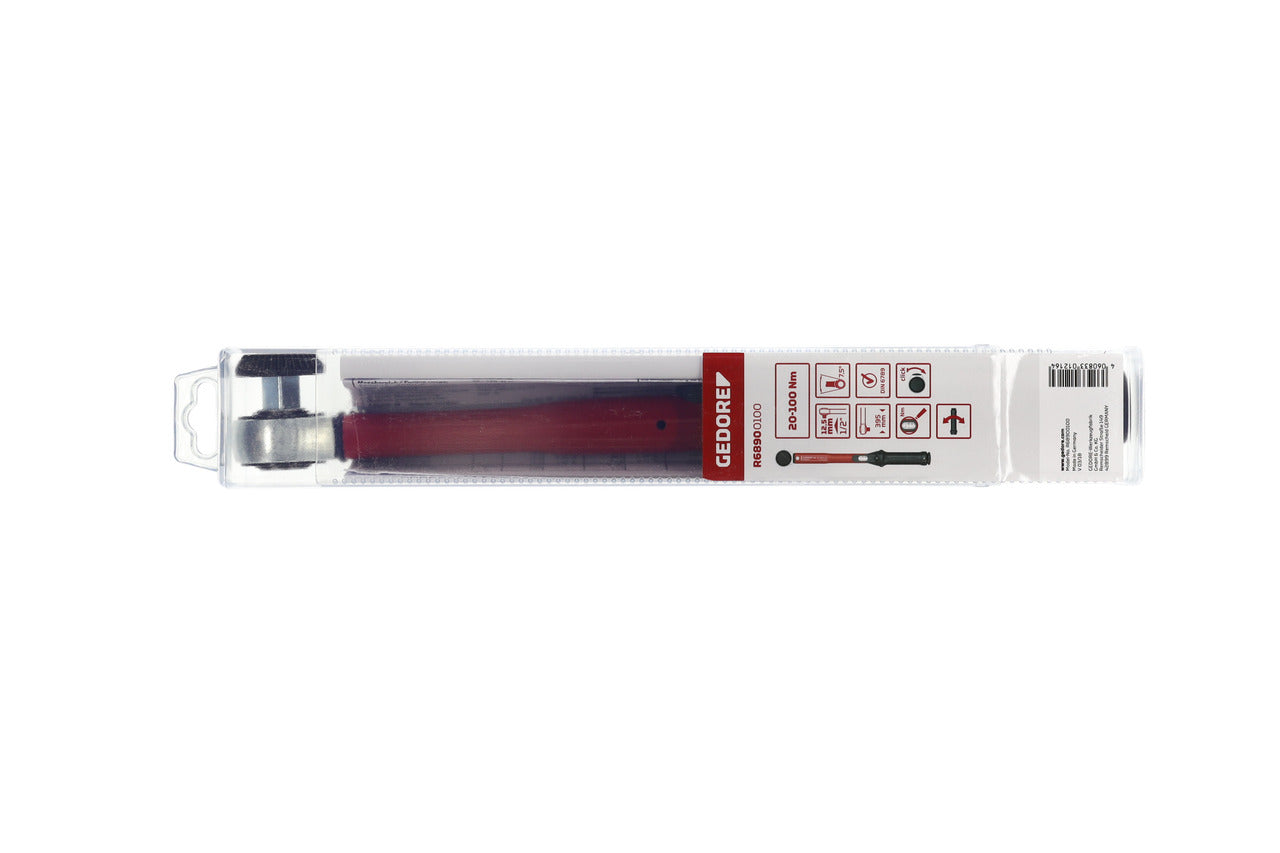 Llave dinamométrica 1/2" 20-100 N.m. L=395 mm