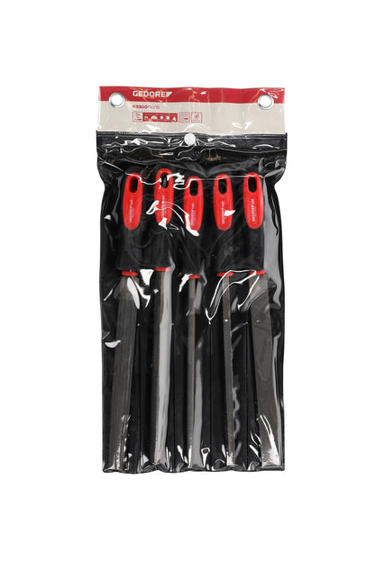GEDORE red R93000005 - Jeu de limes 3 faces + 4 faces + plates + rondes + demi-rondes 5 pièces