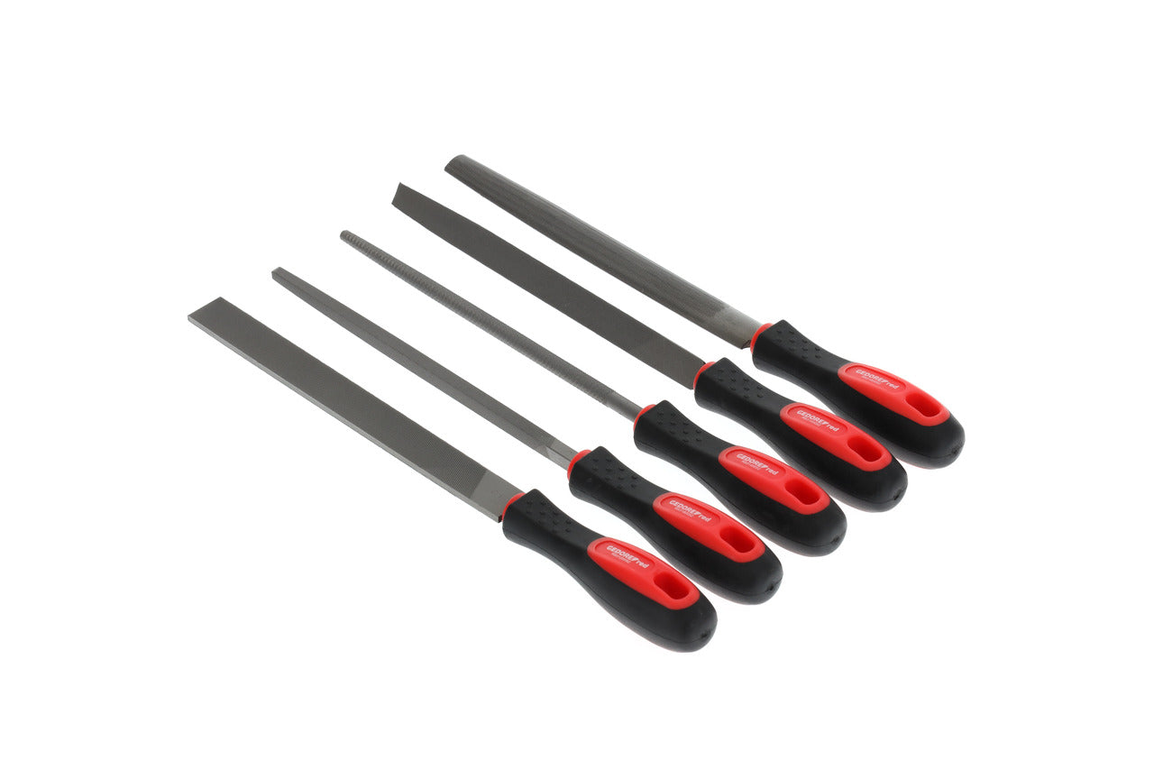 GEDORE red R93000005 - Jeu de limes 3 faces + 4 faces + plates + rondes + demi-rondes 5 pièces