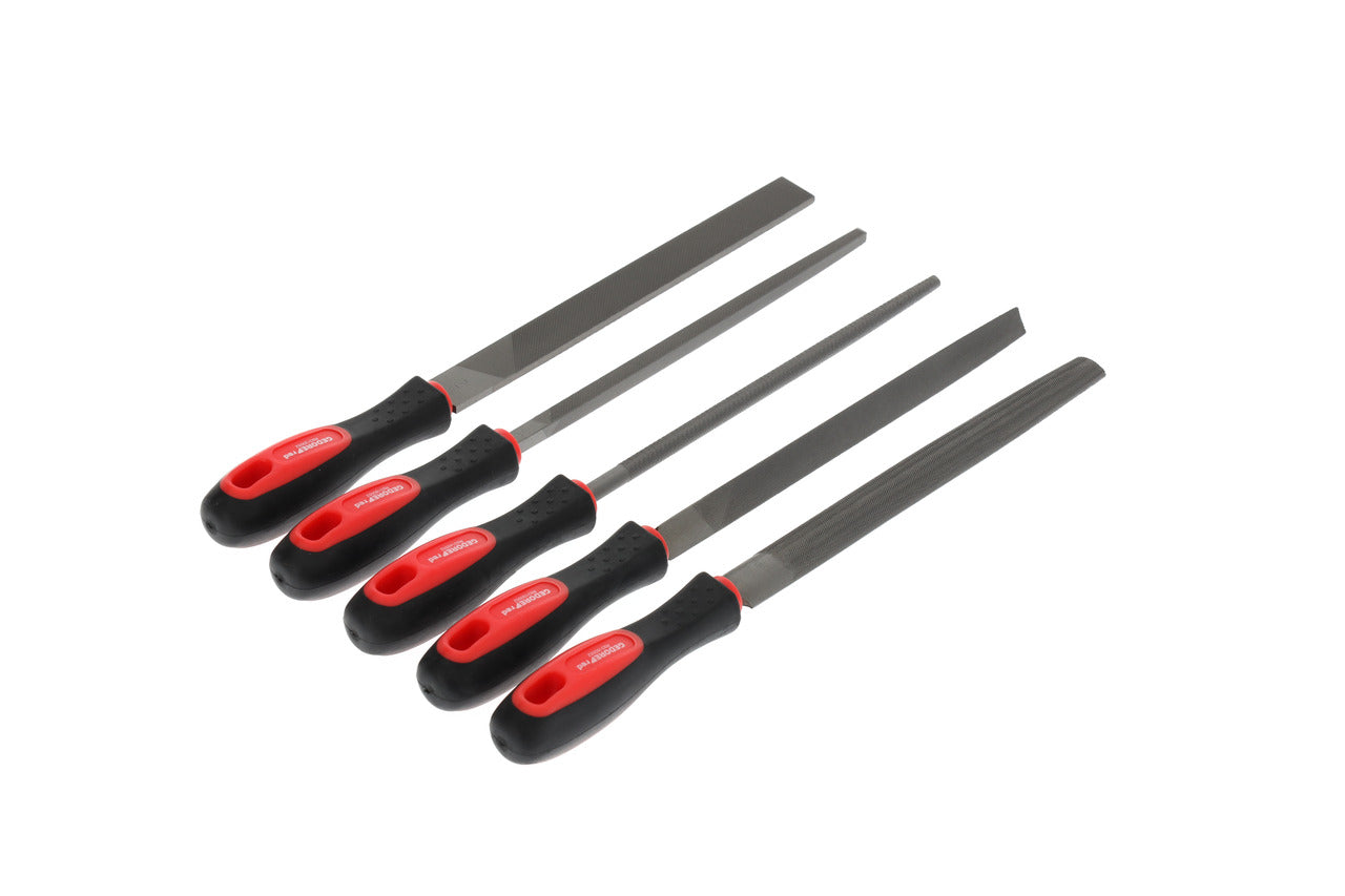 GEDORE red R93000005 - Jeu de limes 3 faces + 4 faces + plates + rondes + demi-rondes 5 pièces