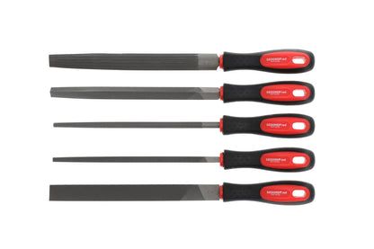 GEDORE red R93000005 - Jeu de limes 3 faces + 4 faces + plates + rondes + demi-rondes 5 pièces