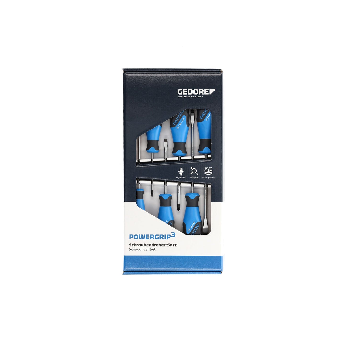 GEDORE 2150-2160 PH-06 - Juego de 6 Destornillador Plano+PH