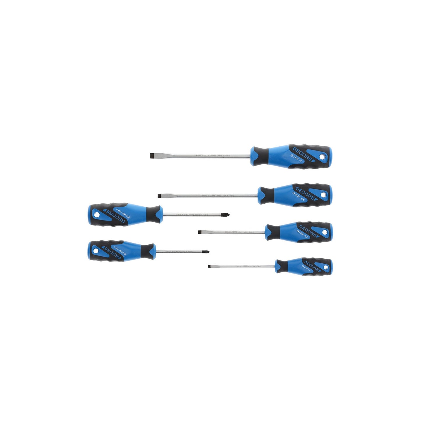 GEDORE 2150-2160 PH-06 - Juego de 6 Destornillador Plano+PH