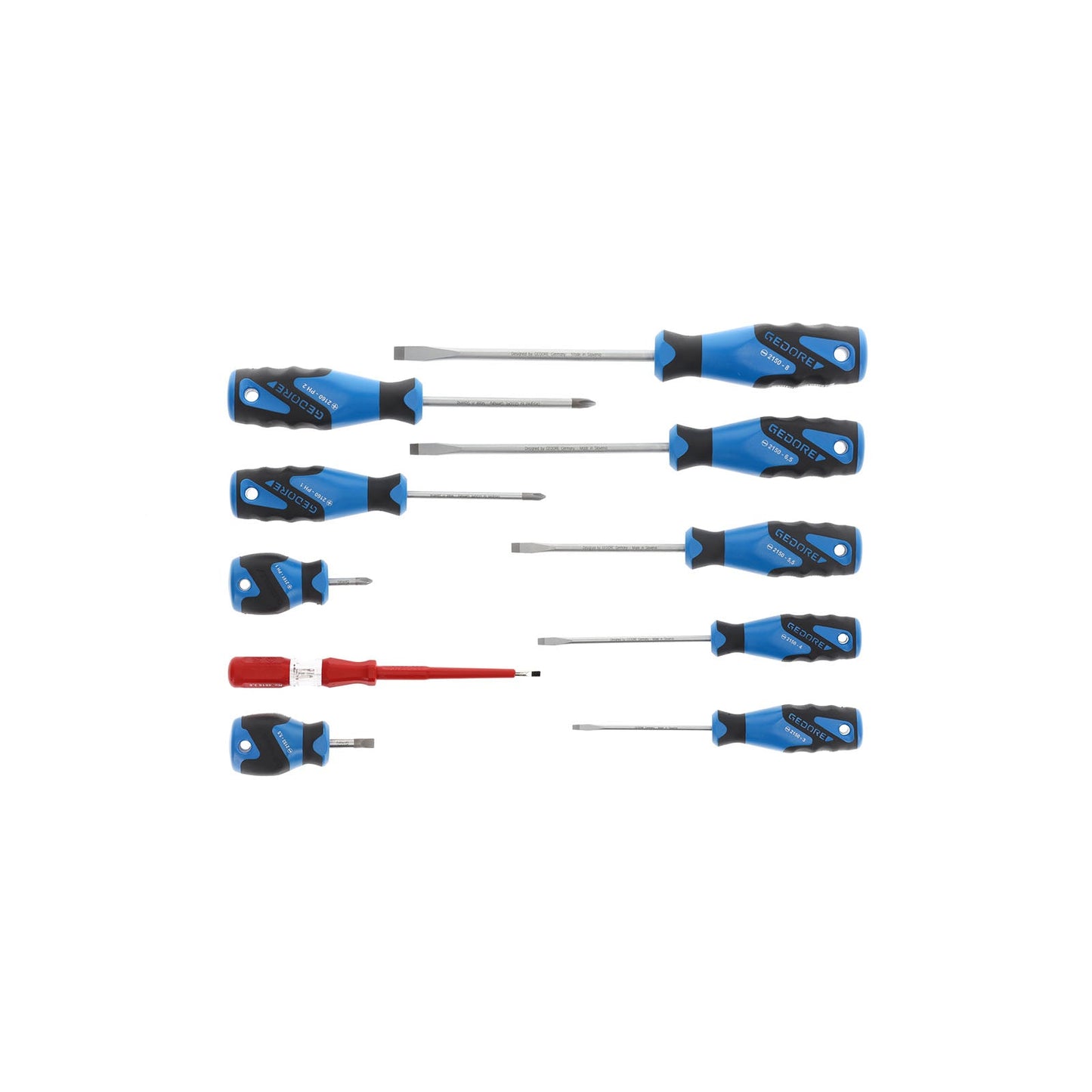 GEDORE 2150-2160 PH-010 - Juego de 10 Destornillador Plano+PH