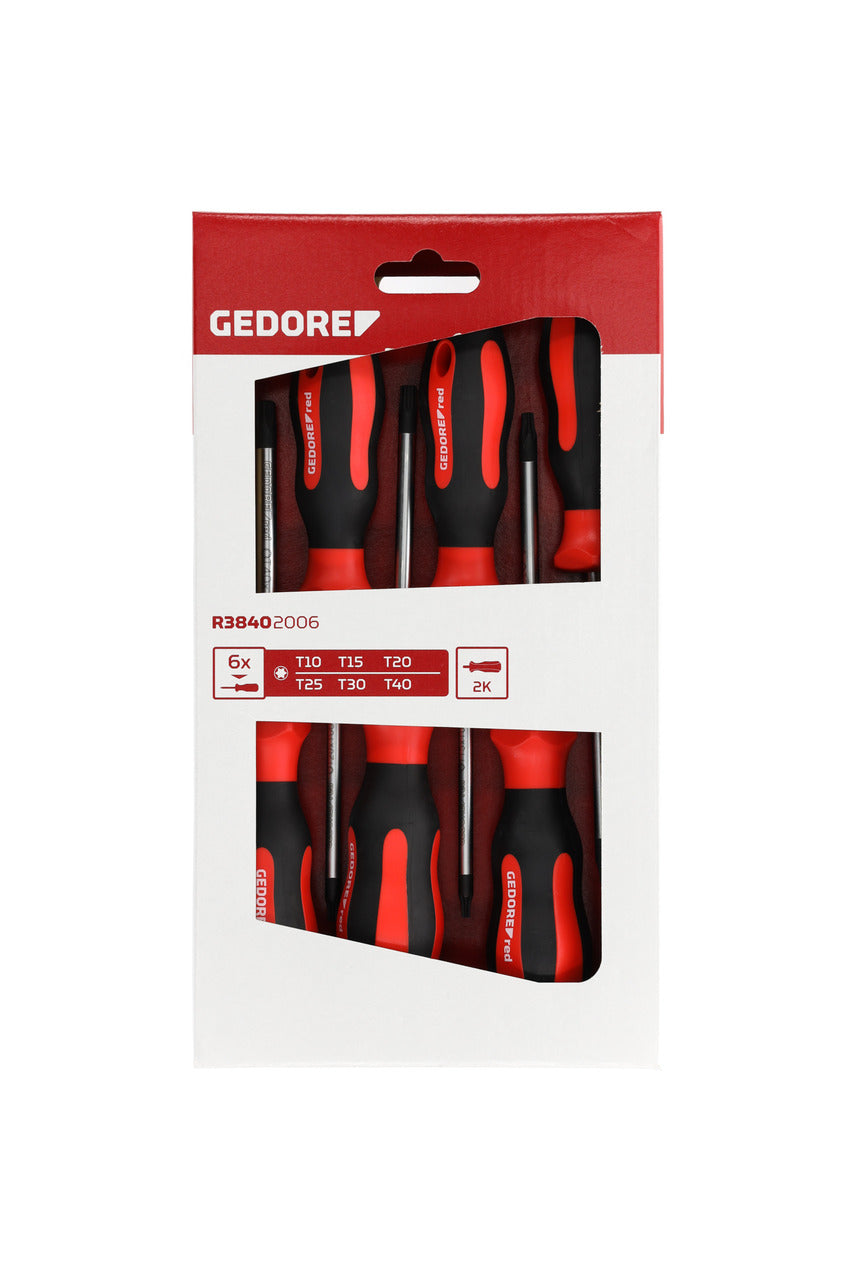 GEDORE red R38402006 - Jeu de tournevis 2 composants T10-40, 6 pièces