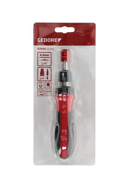 GEDORE red R38910000 - Tournevis à cliquet porte-embouts télescopique 1/4"