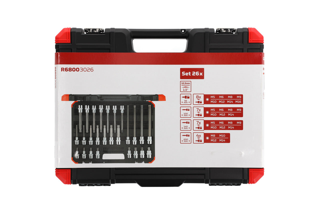 GEDORE red R68003026 - Jeu de douilles tournevis XZN 1/2", 26 pièces