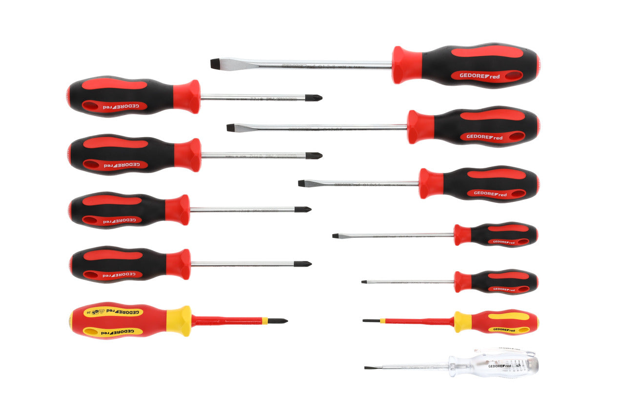 GEDORE red R38002012 - Jeu de 12 tournevis plats + PH + PZ
