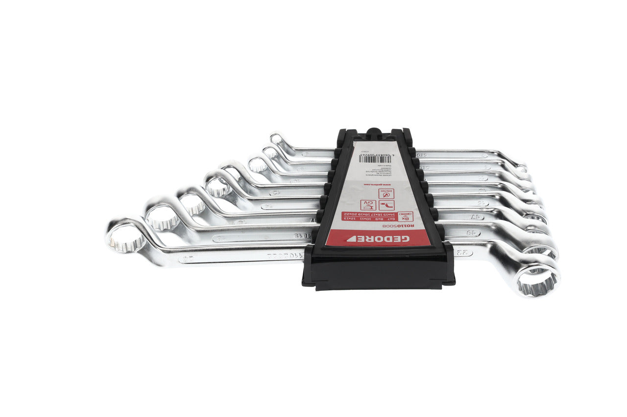GEDORE red R01105008 - Jeu de 8 clés à molette coudées, 6-22 mm