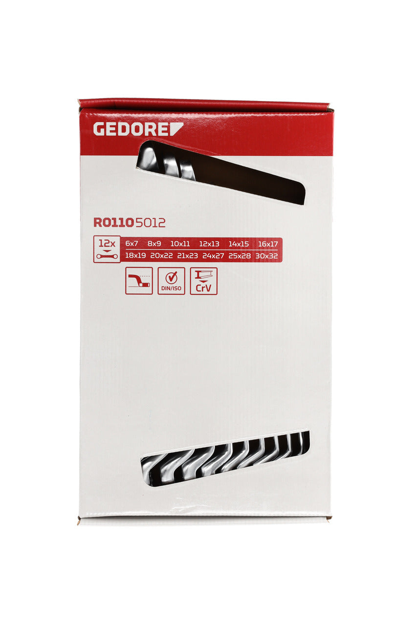 GEDORE red R01105012 - Jeu de 12 clés à molette coudées, 6-32 mm
