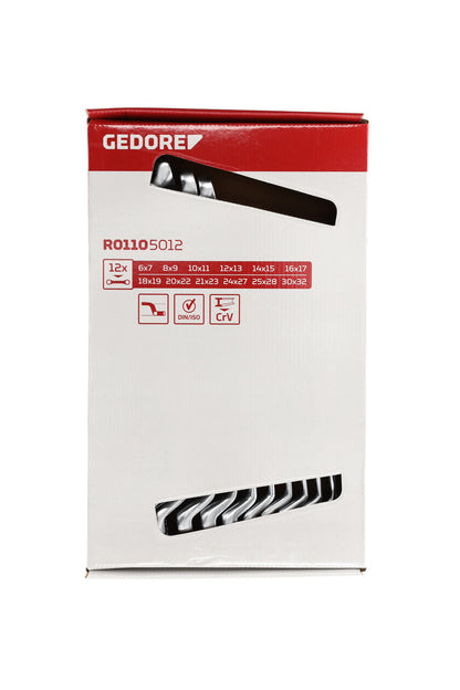 GEDORE red R01105012 - Jeu de 12 clés à molette coudées, 6-32 mm