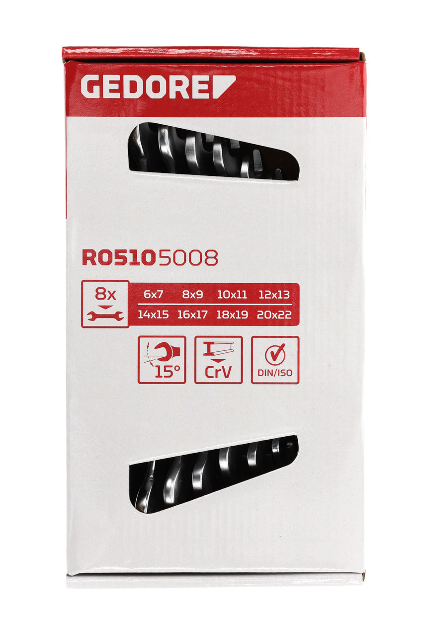 GEDORE red R05105008 - Jeu de 8 clés plates, 6-22 mm