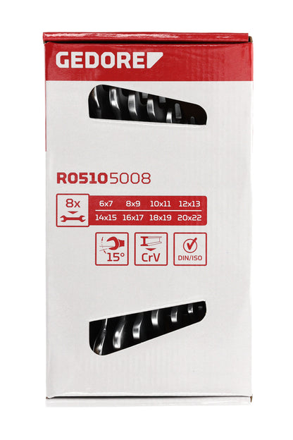 GEDORE red R05105008 - Jeu de 8 clés plates, 6-22 mm