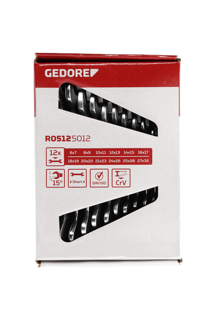 GEDORE red R05125012 - Jeu de 12 clés plates, modèle court, 6-32 mm