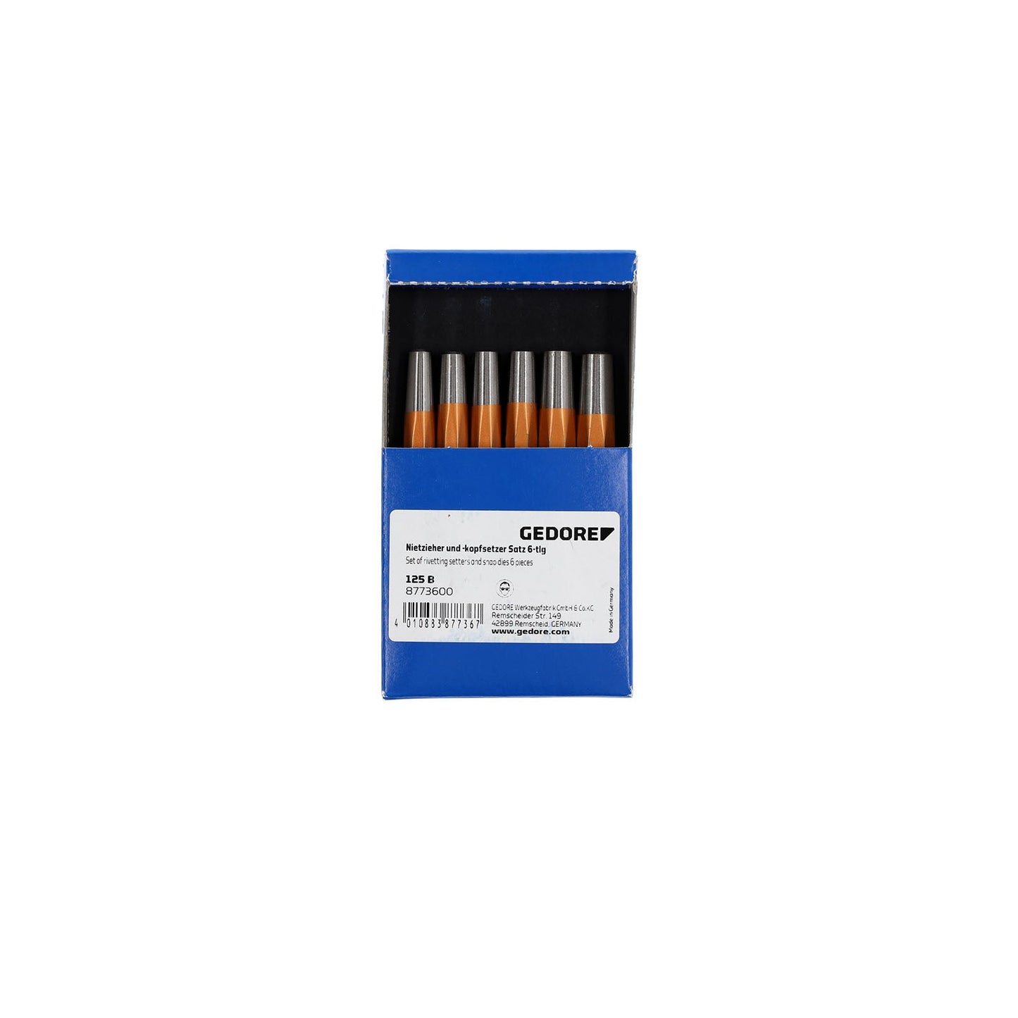 GEDORE 125 B - Juego de remachadores 6 piezas