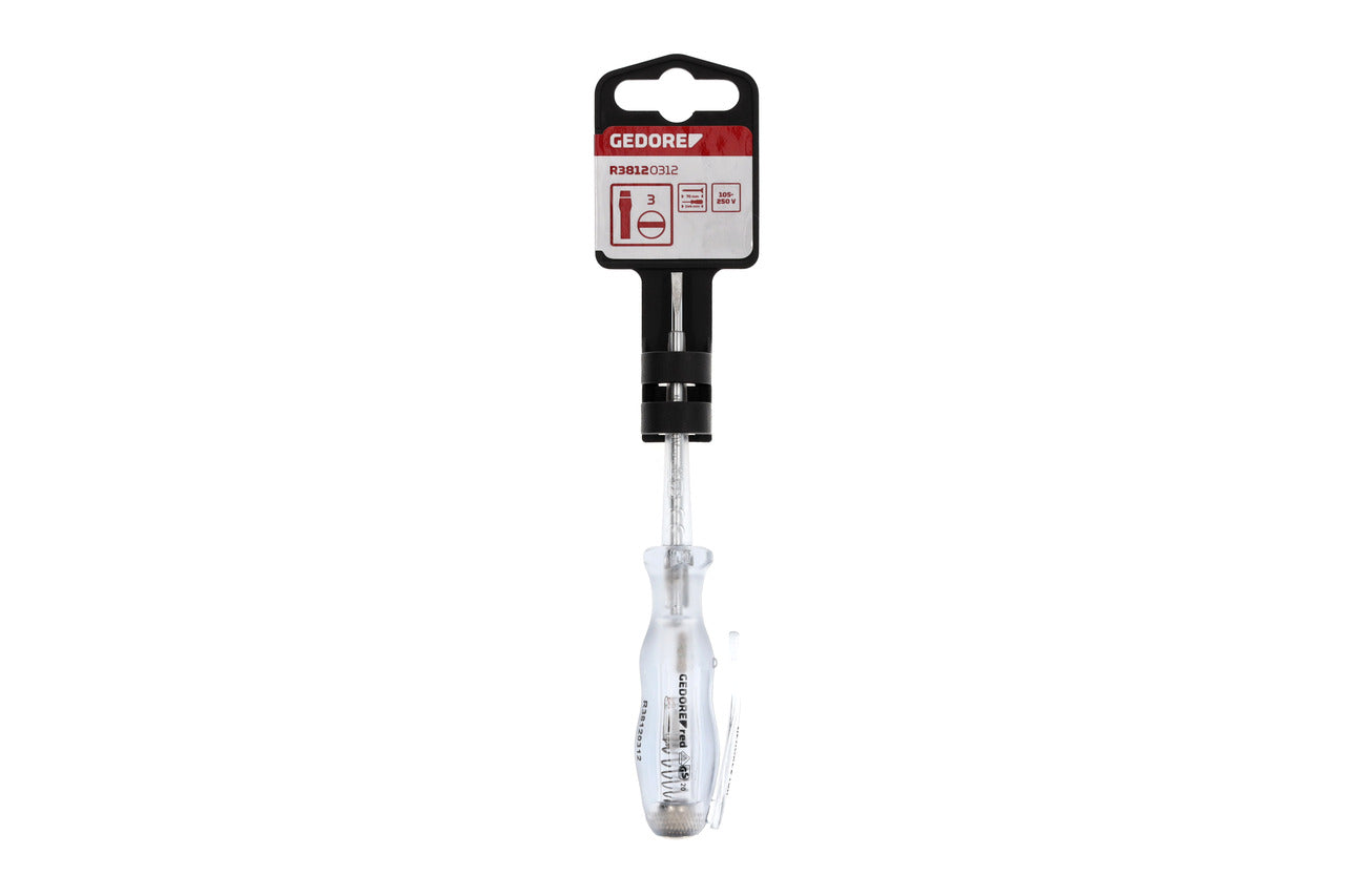 GEDORE red R38120312 - Détecteur de phase 120-250 V pour vis à fente 3 mm 135 mm
