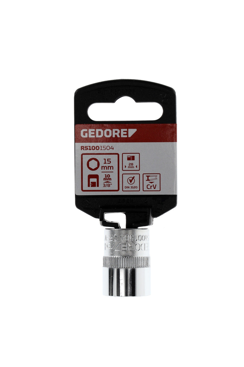GEDORE red R51001504 - Douille 3/8", hexagonale, 15 mm L=28 mm