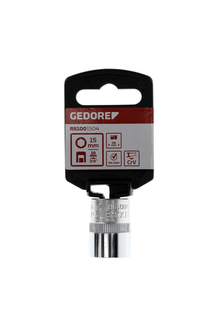 GEDORE red R51001504 - Douille 3/8", hexagonale, 15 mm L=28 mm