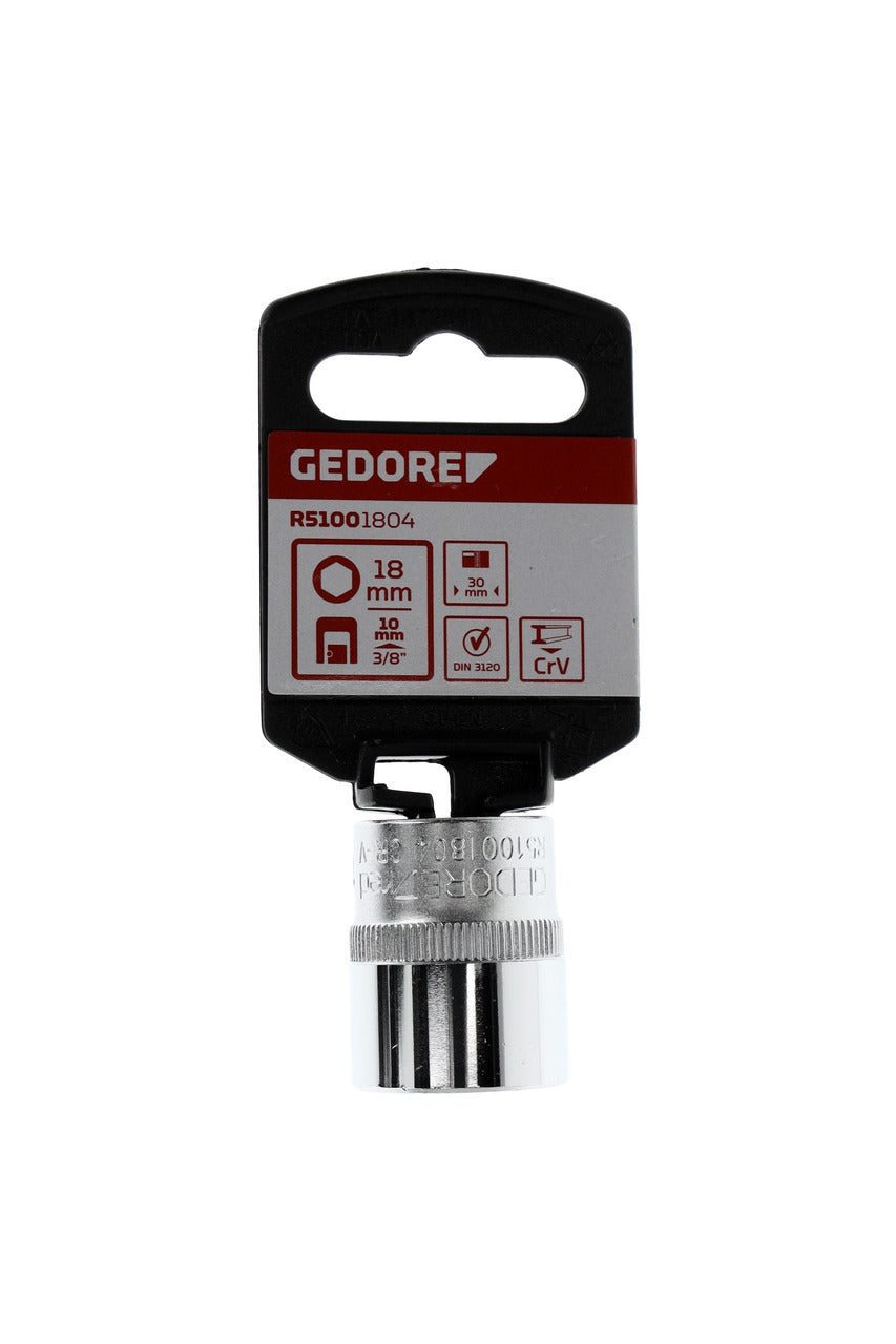 GEDORE red R51001804 - Douille 3/8", hexagonale, 18 mm L=30 mm