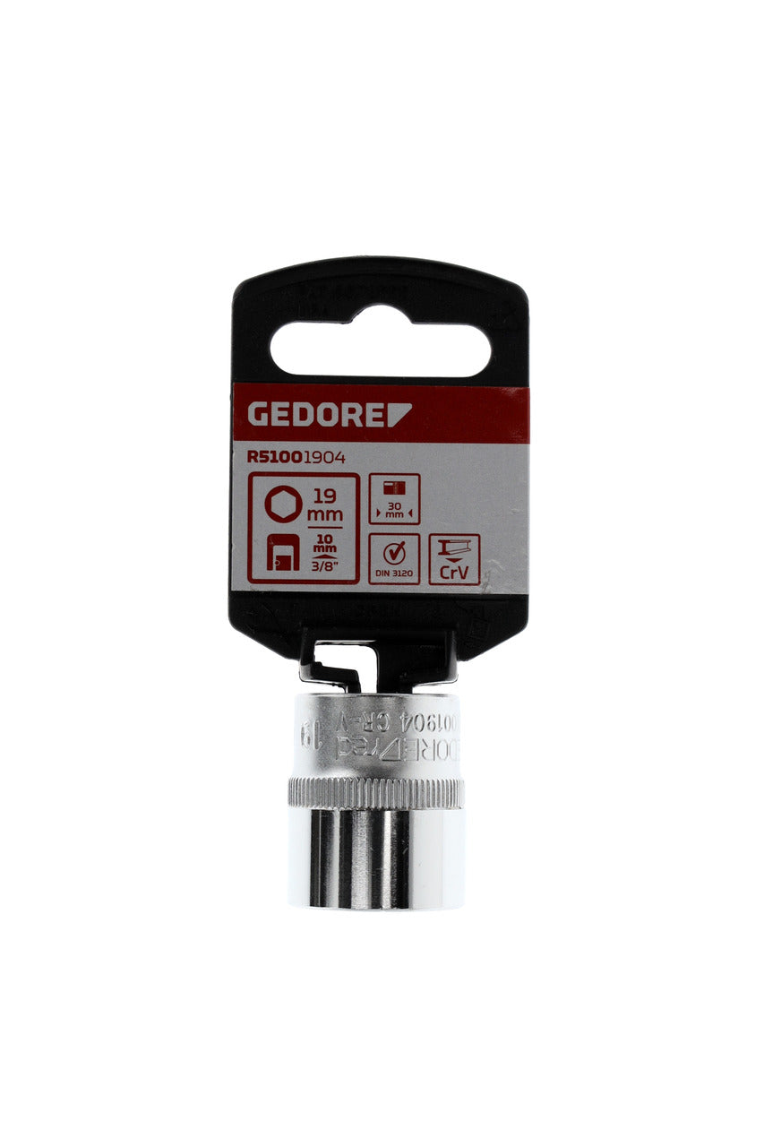 GEDORE red R51001904 - Douille 3/8", hexagonale, 19 mm L=30 mm