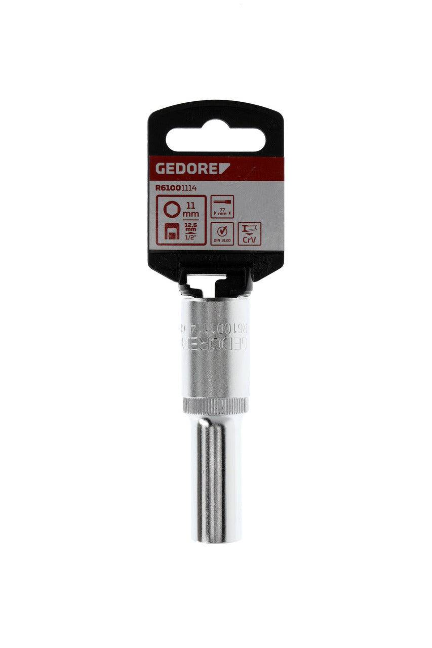 GEDORE red R61001114 - Douille 1/2", hexagonale, 11 mm L=77 mm