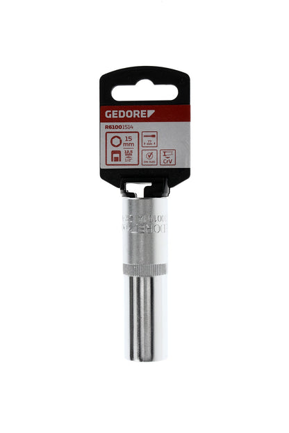 GEDORE red R61001514 - Douille 1/2", hexagonale, 15 mm L=77 mm