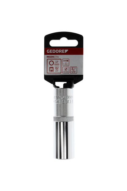 GEDORE red R61001714 - Douille 1/2", hexagonale, 17 mm L=77 mm