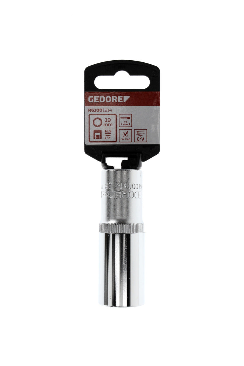 GEDORE red R61001914 - Douille 1/2", hexagonale, 19 mm L=77 mm