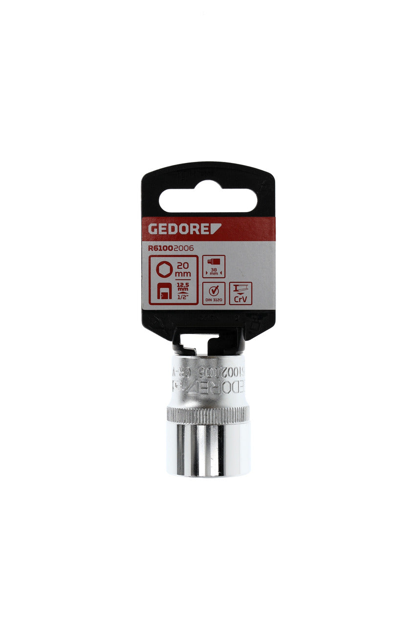 GEDORE red R61002006 - Douille 1/2", hexagonale, 20 mm L=38 mm
