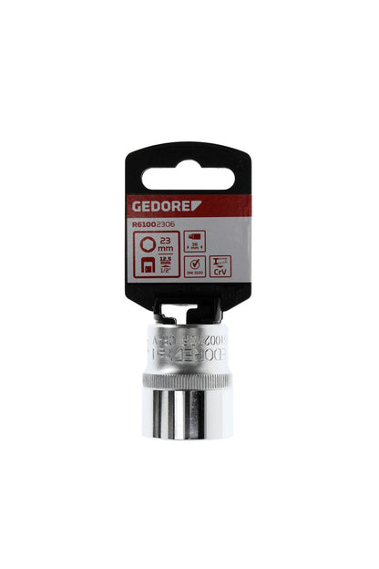 GEDORE red R61002306 - Douille 1/2", hexagonale, 23 mm L=38 mm