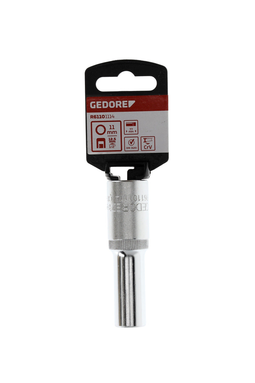 GEDORE red R61101114 - Douille 1/2", bi-hexagonale, 11 mm L=77 mm