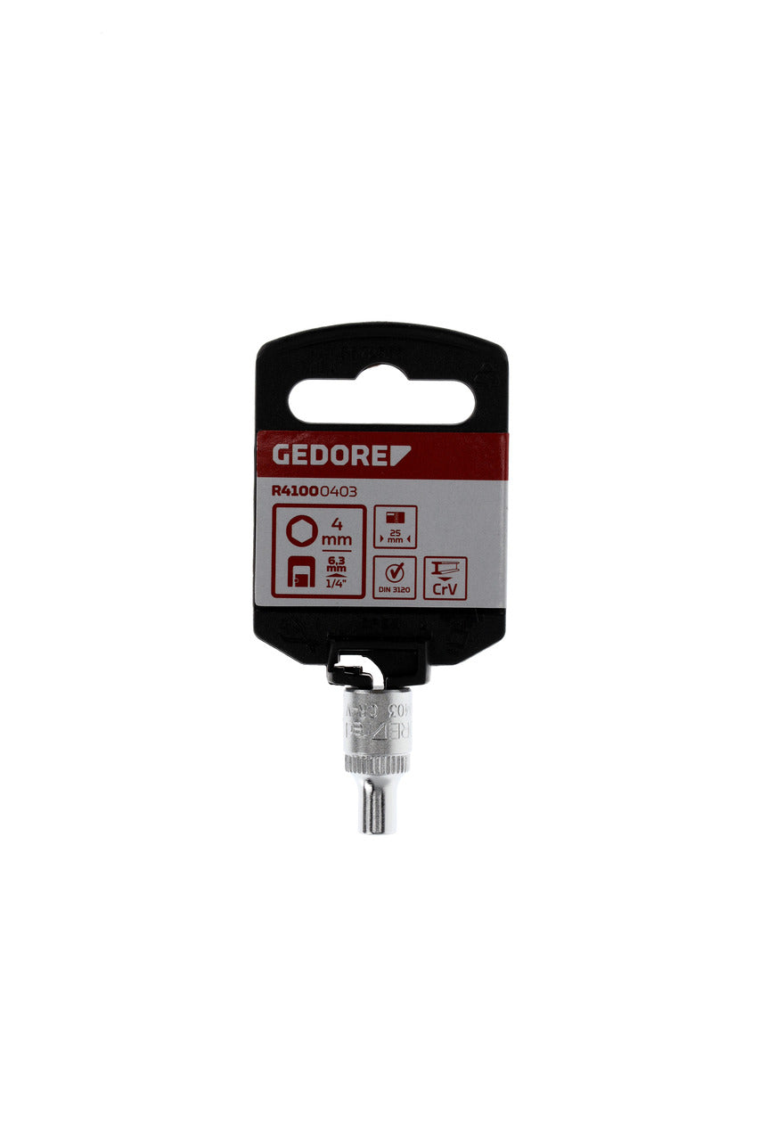 GEDORE red R41000403 - Douille 1/4", hexagonale, 4 mm L=25 mm