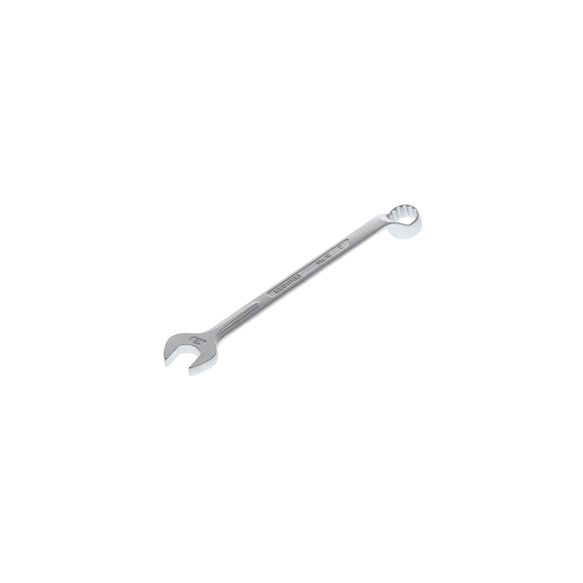 Llave Combinada Acodada, 15mm: Llave combinada acodada, boca abierta y extremo poligonal